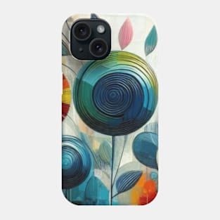 Abstract Blue Red Yellow Flower Phone Case