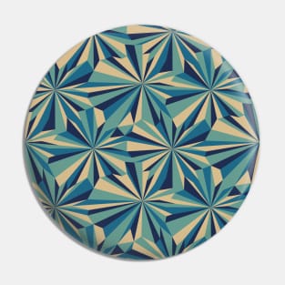 Retro Abstract Blue Geometry Pin