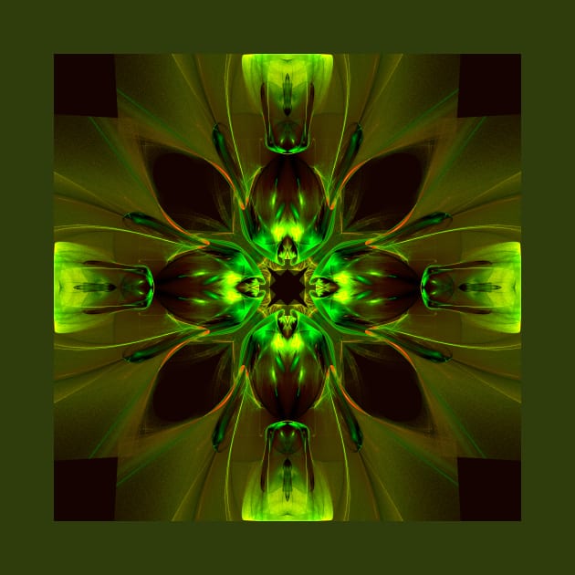 Kaleidoscope Neon Green by ArtlyStudio