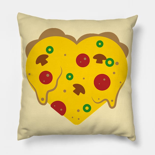 I Heart Pizza Pillow by blueberrytheta