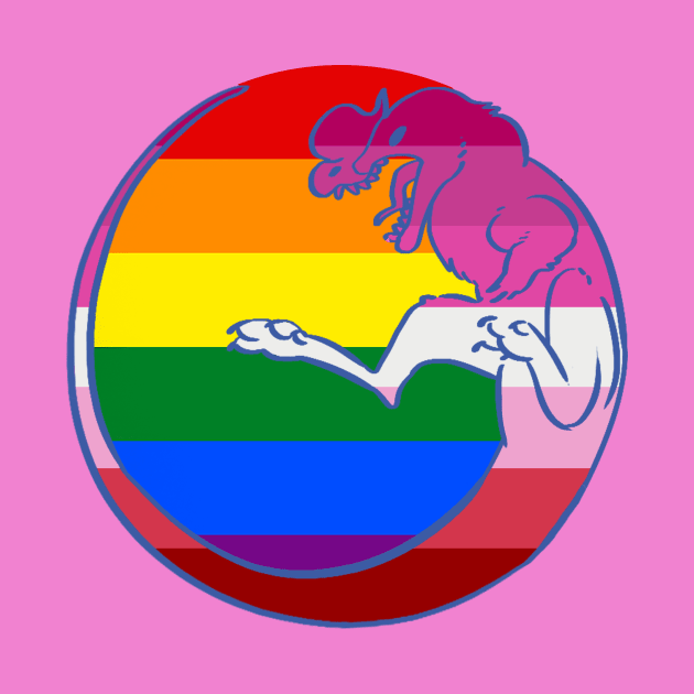 Gay / Lesbian Pride Dilophosaurus by irradiatedsnakes
