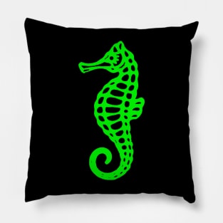 Green Seahorse Pillow