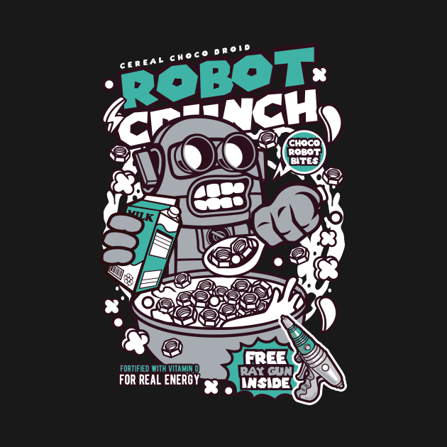 Retro Cereal Box Robot Crunch // Junk Food Nostalgia // Cereal Lover by Now Boarding