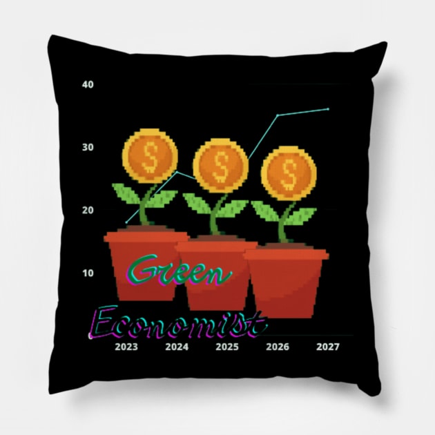 Green Economist Pillow by TheNoblesse