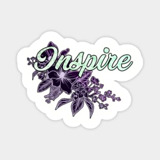 'Inspire' Floral Typography Design- Purple Magnet