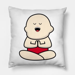 International yoga day with cute baby character Pillow