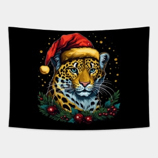 Leopard Christmas Tapestry