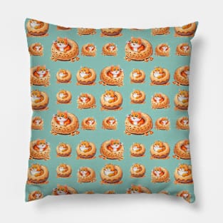 Donuts Cute Cats Pattern Pillow