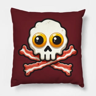 Bacon and Eggs Skull - Jolly Roger Pillow