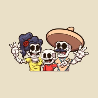 Mexican Skeleton Family T-Shirt