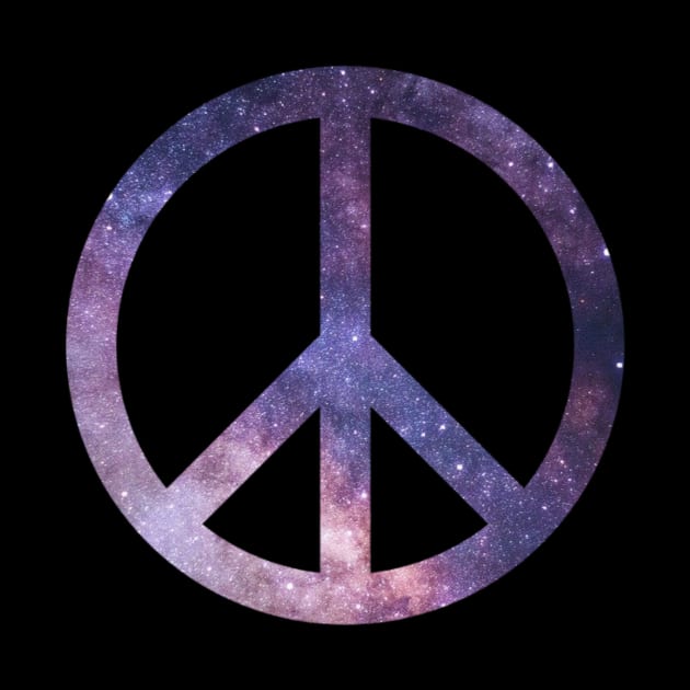 Galaxy Peace Sign Symbol Hippie Art by FlashMac