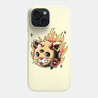 Devil Kitty Cat Tattoo Graphic Phone Case