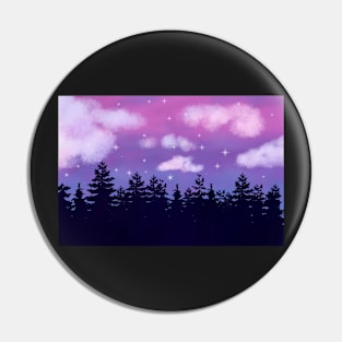 Forest Night Scene Pin