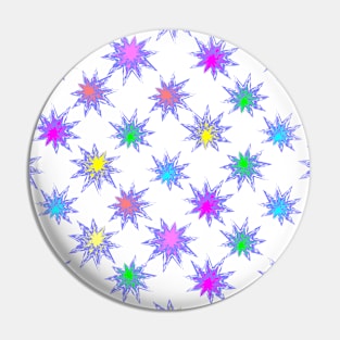 Glow Stars Diagonal Repeat on White Pin