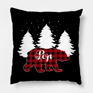 Buffalo Red Plaid Pop Bear Matching Family Christmas Pillow