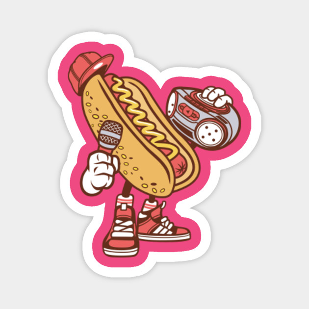 Hot Dog Cartoon Boombox Cartoon Magnet Teepublic Au