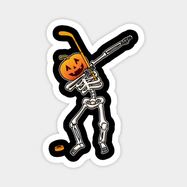 Halloween Dabbing Skeleton Hockey Magnet by Marks Kayla