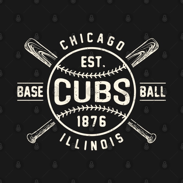 Chicago Cubs Bats & Ball by Buck Tee by Buck Tee