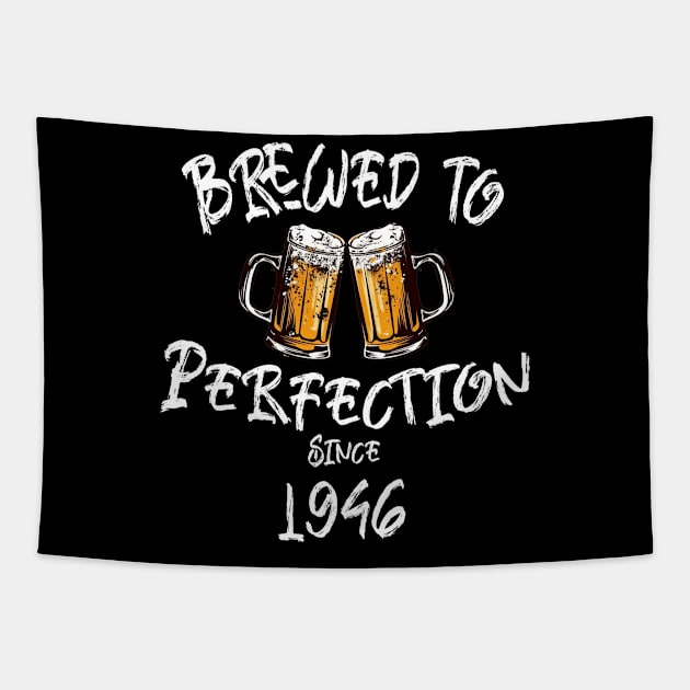 Brewed to Perfection, Personalized Birth Year T-shirt, Birthday Custom Shirt, Birthday Gift, Tee Tapestry by Alpha Omega Expression