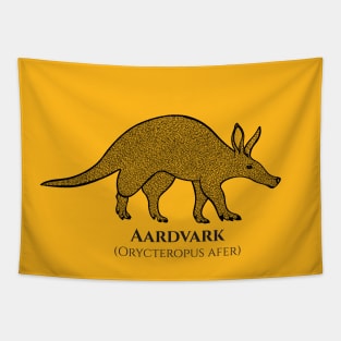 Aardvark with Common and Latin Names - detailed animal design Tapestry