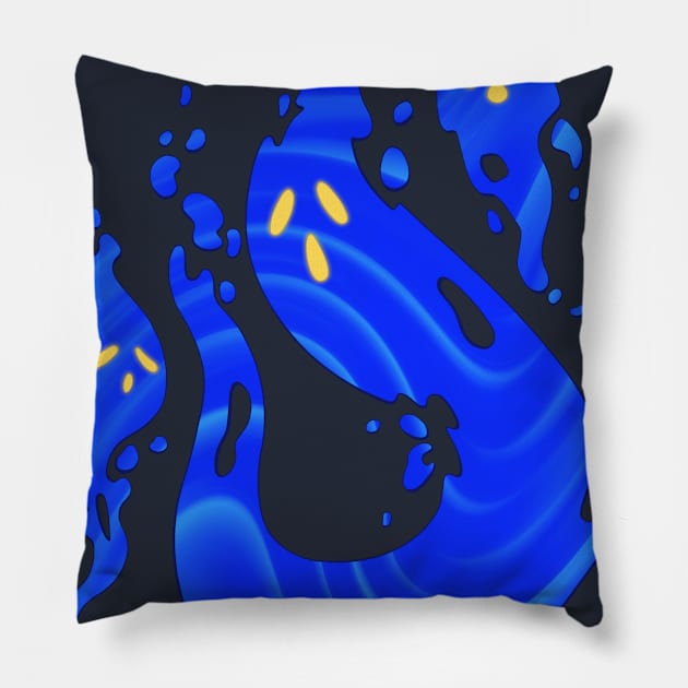 Goopy Ghosts Pillow by hillaryhastingsart