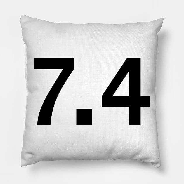 4th of July Typography in Black Text 7.4 Pillow by ellenhenryart