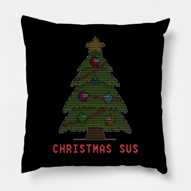 Christmas Sus ugly sweater Pillow by peekxel