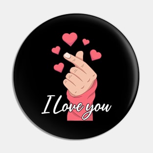 Korean I Love You Sign Language ASL Funny Deaf Awareness Pin