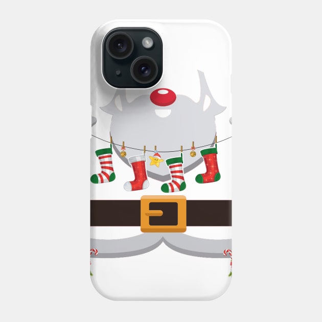 Carpenter Claus Santa Christmas Costume Pajama Phone Case by johnbbmerch