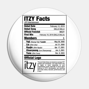 ITZY Kpop Nutritional Facts Pin