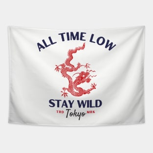 all time low red dragon Tapestry