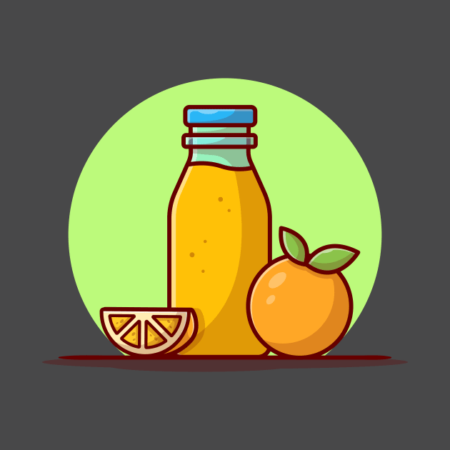 Orange Juice Cartoon Vector Icon Illustration by Catalyst Labs