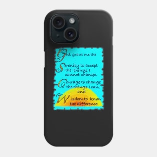 God grant me the serenity Beautiful poetic prayer poem about resilience Phone Case