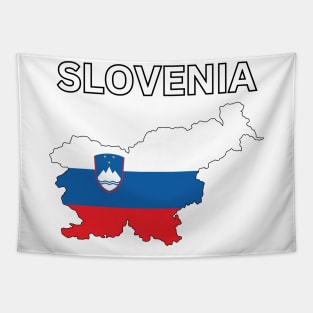 Slovenia Flag Map Tapestry