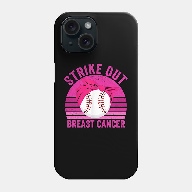 Strike Out Breast Cancer Baseball Fight Awareness Men Women Phone Case by The Design Catalyst