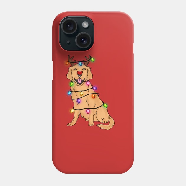 Funny Labrador Retriever Reindeer Christmas Lights Xmas Gift Phone Case by BadDesignCo