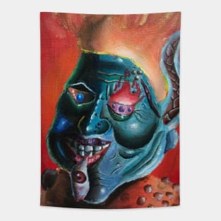 Weird Fiery Face Tapestry