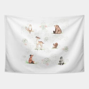 Woodland Animal Print Tapestry