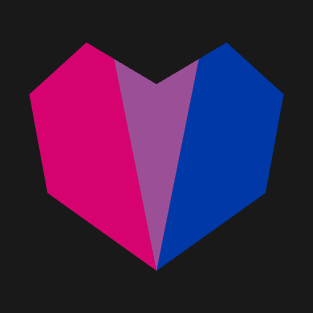 Bisexual Pride Flag Geometric Heart T-Shirt