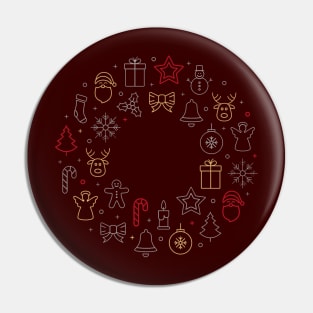 Christmas - Red scandinavian ornaments Pin