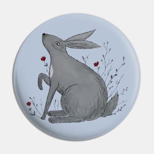 Grey Hare Pin