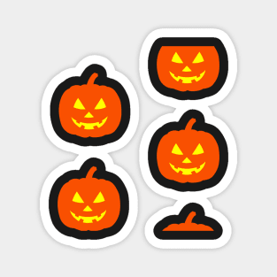 Rotund Glowing Jack-O-Lantern Tile (Blue) Magnet