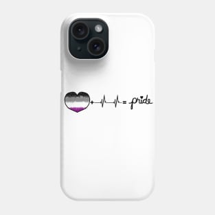 Asexual Pride Flag Heart + Heartbeat = Pride Design Phone Case