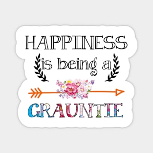 Happiness is being Grauntie floral gift Magnet