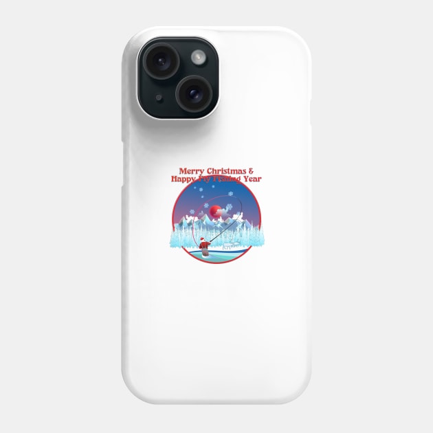 Merry Christmas & Happy Fly Fishing Year Phone Case by MikaelJenei