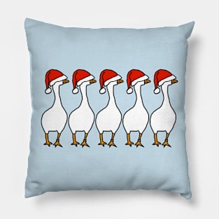 Five Gaming Goose Christmas Santa Hat Pillow