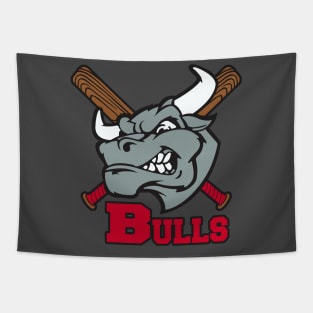 Bulls Baseball Logo Tapestry