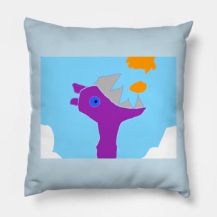 Hippo Eating Pumpkin in the Sky Pillow