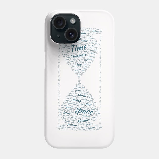 Sand Timer Silhouette Shape Text Word Cloud Phone Case by Cubebox