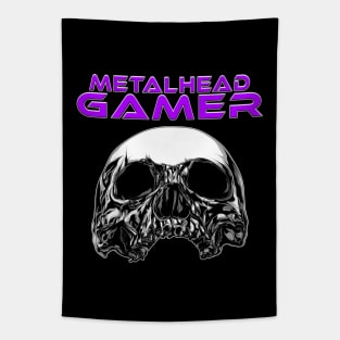 Metalhead Gamer Front Skull Purple Tapestry